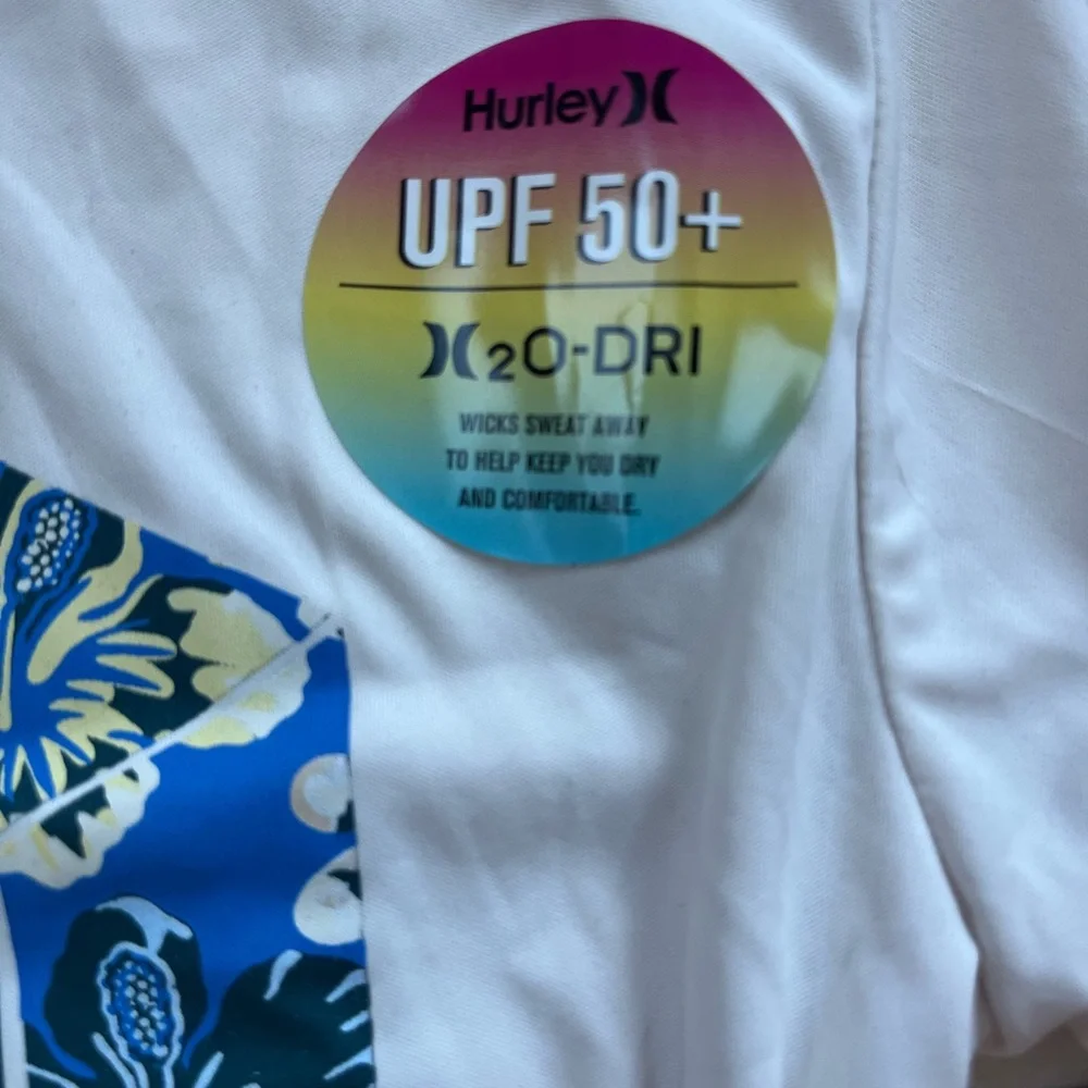 Hurley White 2-Piece Swim Set UPF 50
